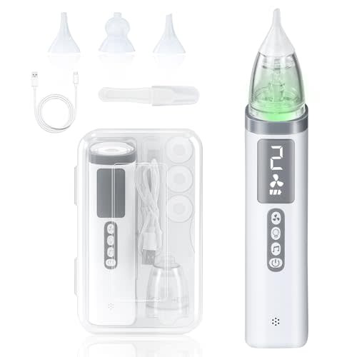TopQuaFocus Baby Nasal Aspirator, Electric Nose Sucker Cleaner, 3 Adjustable Suction Power Level for Babies and Toddlers
