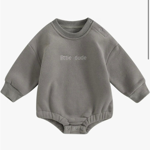 VISGOGO Newborn Infant Baby Boy Oversized Romper Sweater Bodysuits Coming Home Outfit Neutral Clothes