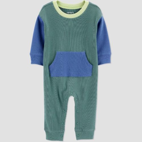 Carter's Just One You®️ Baby Boys' Colorblock Thermal Romper- Green 3M