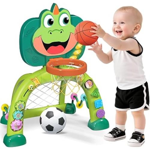 Marstone Toddler Basketball Hoop & Soccer Goal Toys for Boys 1-3 Years Old