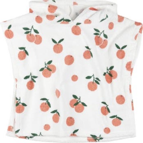 Oranges Beach Organic Cotton Terry Hooded Cover-Up Poncho, 24M