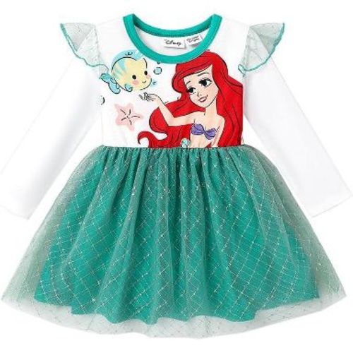 Disney Princess Infant Girls Ariel Ruffle Tulle Sparkle Tutu Dresses Birthday Party Sundress White 9-12M
