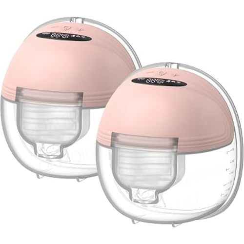 Wearable Electric Breast Pumps with LED Display Hands-Free Breast Pump Portable Low Noise Leakproof Painless Breastfeeding Breastpump with 3 Modes 12 Adjustable Levels,Can Be Worn in-Bra,24mm (2 pcs)