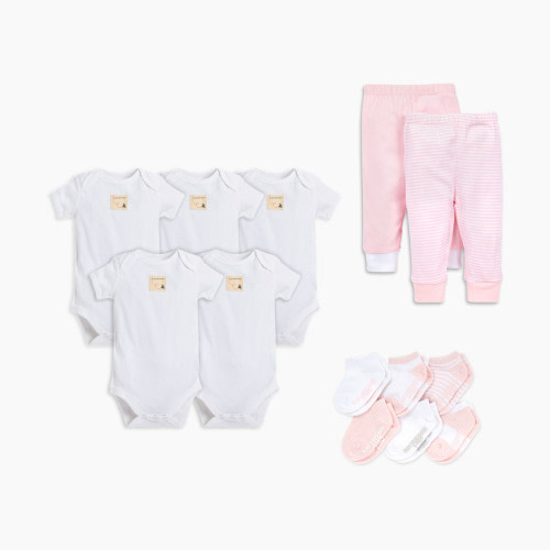 Burt's Bees Baby Essentials Bundle - Pink, 0-3 Months