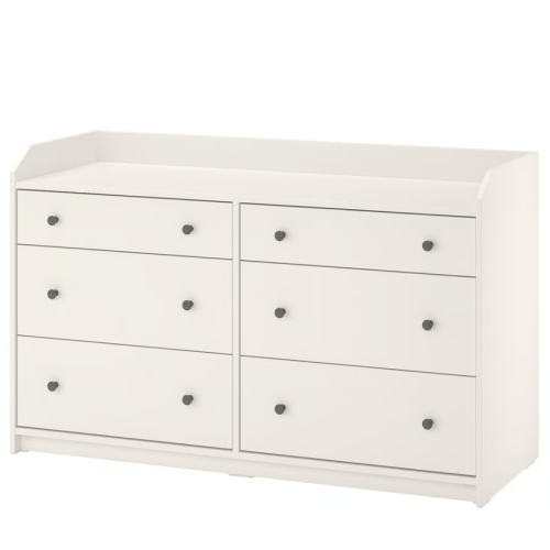 HAUGA 6-drawer dresser, white