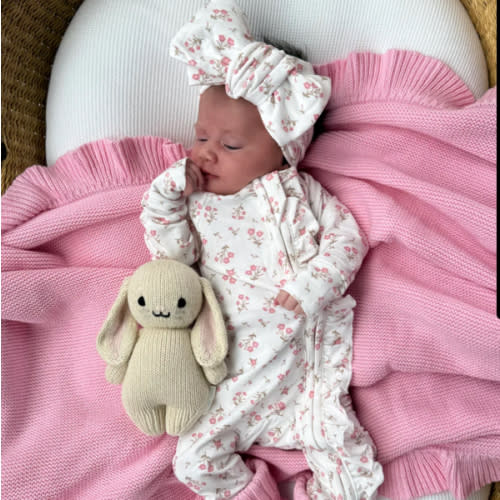 Frill Zip Romper | Paisley Peony – Little and Fern