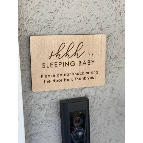 Shhh Sleeping Baby Please Do Not Knock or Ring Door Bell Sign, No Soliciting, Do Not Disturb Door Sign, Baby Sleeping Sign, Privacy Sign