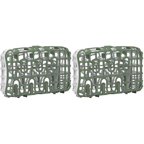 Dr. Brown's Dishwasher Basket for Small Baby Bottle Parts, Pacifiers, and Accessories, Clean, Store and Organize Newborn Essentials, BPA Free, Green (Pack of 2)