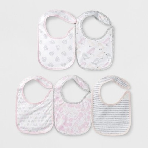 Baby Girls' 5pk Bibs - Cloud Island™ Pink