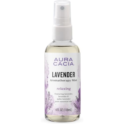 Aura Cacia Relaxing Lavender Aromatherapy Mist, 4-Ounce, Lavender Pure Essential Oils, Sweet & Floral Aroma