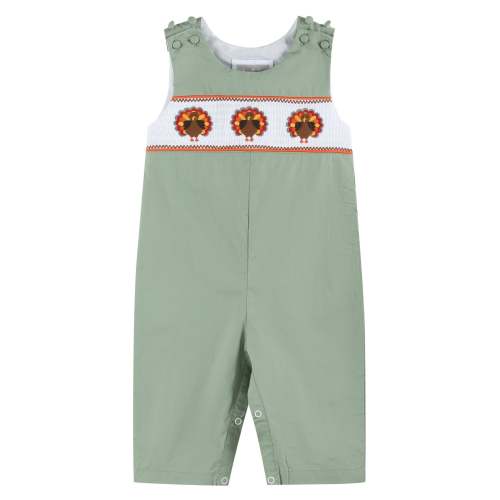 Sage Green Turkey Smocked Thanksgiving Longall