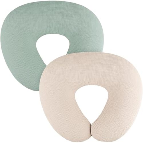 2 Pack Muslin Baby Nursing Pillow Covers