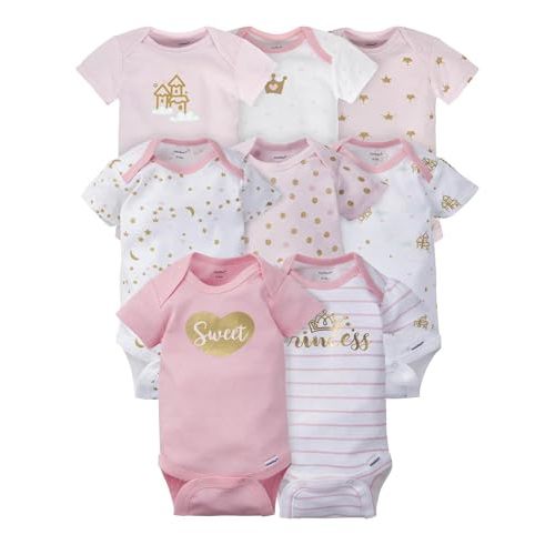 Gerber Baby Girls' 8-pack Short Sleeve Onesies Bodysuits