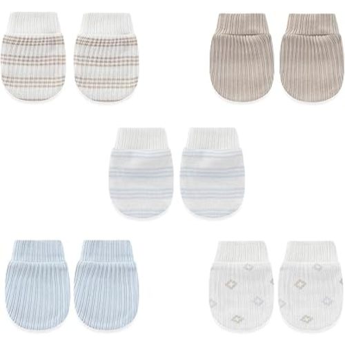 5 Pairs Baby Not Scratch Mittens 0-6 Months New Born Boy Girl Gloves Cute Infant Accessories