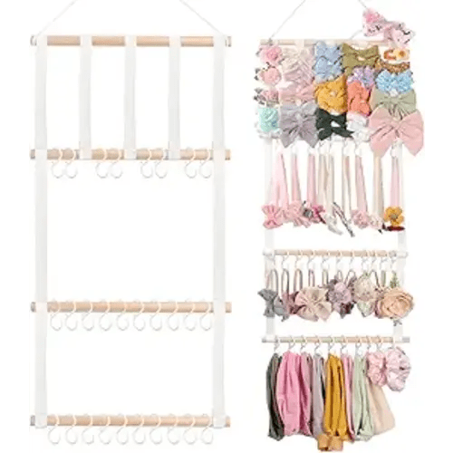 POVETIRE Headband Holder Hair Bows Organizer for Girls, Baby Headbands Hair Accessories Organizer Storage Wall Hanging Decor for Toddler Girls Room