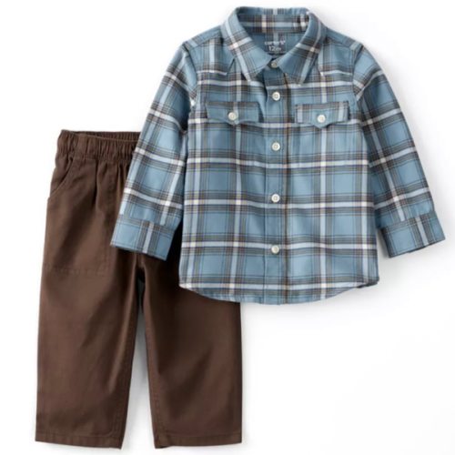 Carter's® Baby Boys 2 Piece Button Up Shirt and Pants Set | Belk