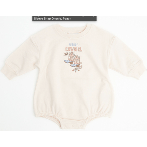 Angel Dear Infant Girls' Future Cowgirl Long Sleeve Snap Onesie