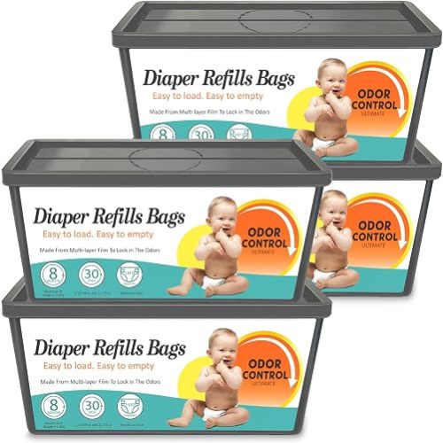 HSNEOI Diaper Pail Refills Fits Diaper Genie Easy Roll Signature & Platinum