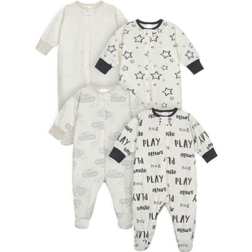 Onesies Brand Unisex Baby 4-pack Sleep 'N Play Footies Multi Pack