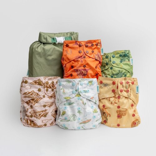 Little Explorers - Essential Pocket Diaper - Cloth Diaper Starter Bundle - 5 Pack