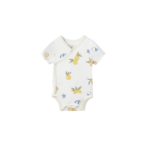 Lemon Organic Short-Sleeve Kimono Onesie