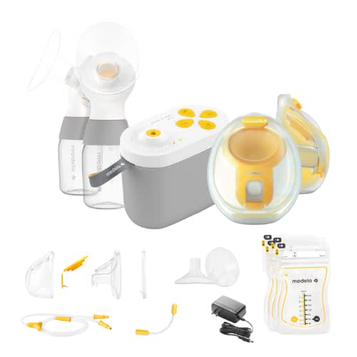 Medela Pump in Style Pro+ Wearable & Bottles Bundle, Hospital Grade | Hospital Performance, in-bra Cups & Bottles, Enhanced Comfort, BPA-Free, Rechargeable, Lightweight