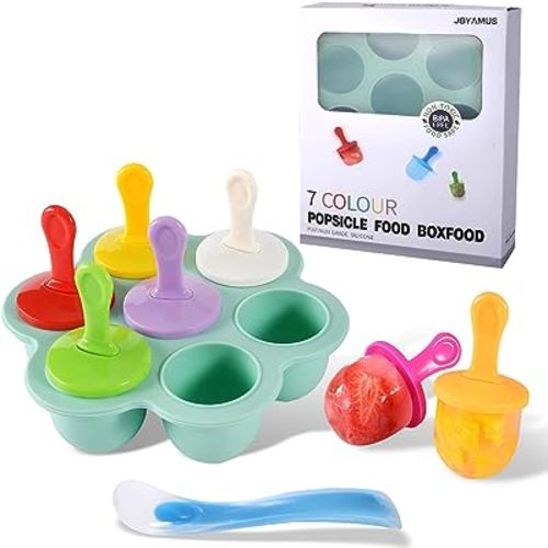 Silicone Popsicle Molds, Ice Pop Molds, Storage Container for Homemade Food, Kids Ice Cream DIY Pop Molds - BPA Free (R-Green)