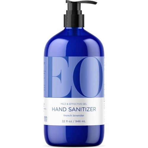 EO Hand Sanitizer Gel, 32 Ounce (Pack of 1), French Lavender, Organic Plant-Based, Botanical Extracts