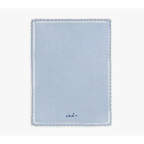 Preppy Soft Touch Knit Border Baby Blanket