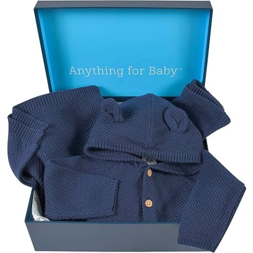 Gerber Unisex Baby 3-Piece Knit Clothing Gift Set Navy Newborn