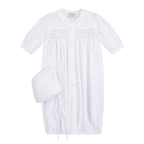 Girls Smocked Rose Bud Take Me Home Gown With Bonnet