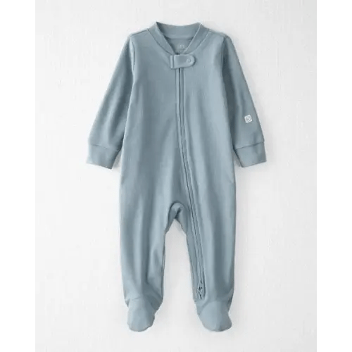 Size: 3 Mo - Baby Organic Cotton Sleep & Play Pajamas in Blue - Little Planet | Carter's