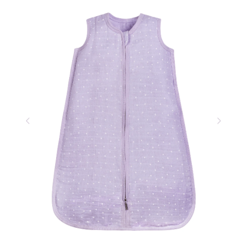 Muslin Sleep Sack - Lavender Stars - Size 0-6 months