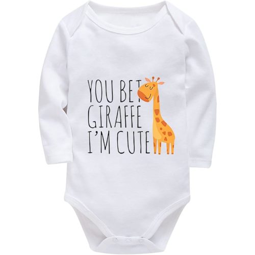 You Bet Giraffe I'm Cute Baby Outfit Long Sleeve Funny Cute Baby Clothes