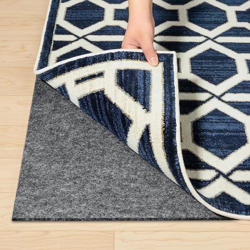 Felt and Rubber Backing Rug Pad, 8"x10" Non-Slip Rug Pads, 1/8” Thick, Under Area Carpet Protective Pads, Cushioned Gripper Pads for All Floors and Finishes, Keeps Rugs in Place, Soft and Secure