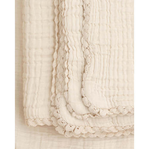 Soft, Heirloom Lace Baby Blanket | Organic Cotton Gauze | Willaby – willaby