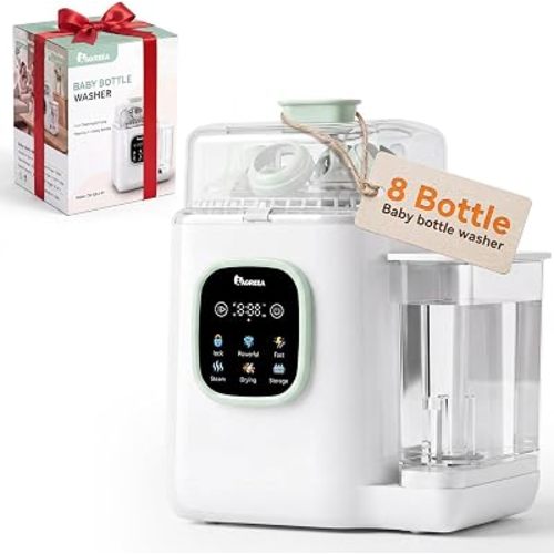 IAGREEA Baby Bottle Washer, 4-in-1 Cleaning Machine Fit 8 Bottles