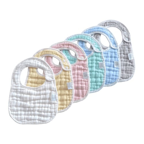 chocrria Muslin Baby Bibs, Breathable Cotton, 5 Pack, Drooling and Teething Bibs for Infant Newborn Boys and Girls