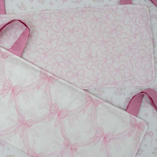 Pink Crib Bedding with Reversible Rail Covers Style