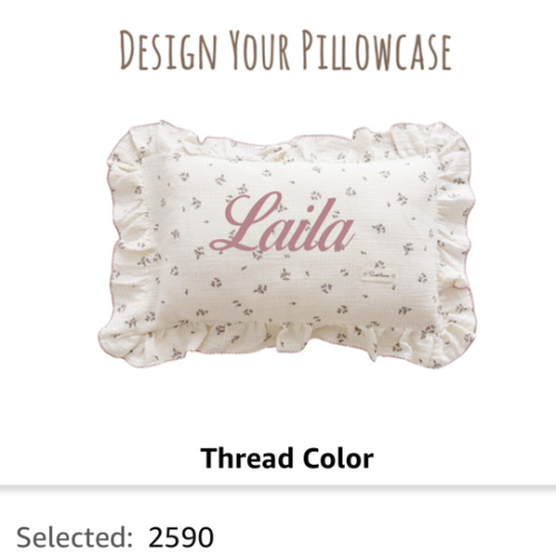 Personalized Embroidered Muslin Toddler Pillowcase with Custom Name