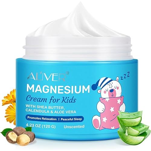 ​​Magnesium Cream for Kids with Organic Shea Butter, Calendula & Aloe Vera | Promotes Relaxation & Peaceful Sleep | Unscented | 4.23 oz