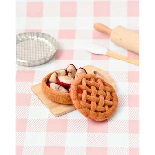 Felt Apple Pie Play Food Set | Felt Food for Pretend Play | Felt Pies for Counting and Sorting | Play Food Sets