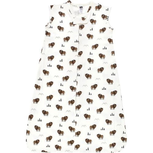 Hudson Baby Unisex Baby Cotton Sleeveless Wearable Sleeping Bag, Sack, Blanket, Wild Buffalo, 0-6 Months