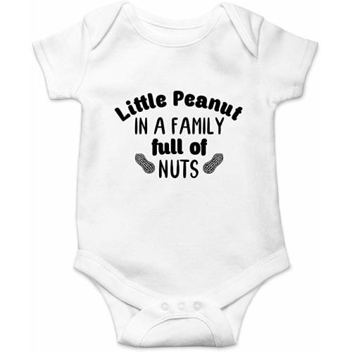CBTwear Little Peanut - Funny Gifts for New Family's - Cute Infant One-Piece Baby Bodysuit - Newborn - White