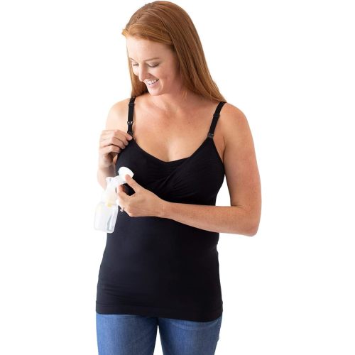 Kindred Bravely Sublime Pumping & Nursing Tank Tops, Hands Free, Adjustable Pumping Bra with Easy Clip for All Breast Pumps