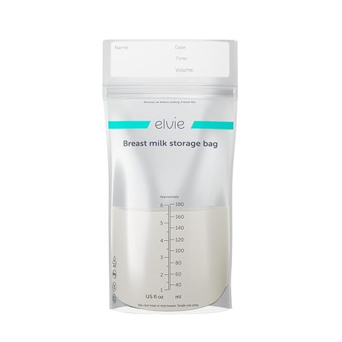 Elvie - Leak-Proof Breastmilk Storage Bags - Freeze and Warm Breast Milk - At Home or On The Go - Hygienic Double-Seal Zipper - Breastfeeding Essentials - 100 Count