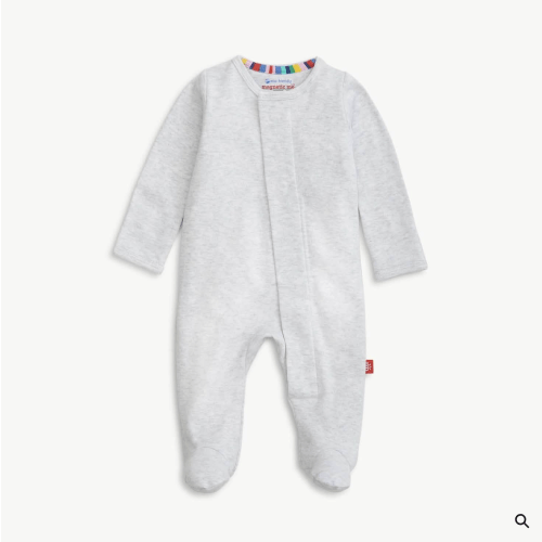 Light Grey Magnetic Me Footie — 3-6M