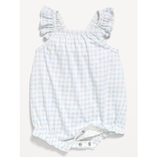 Printed Sleeveless Ruffle-Trim Romper for Baby