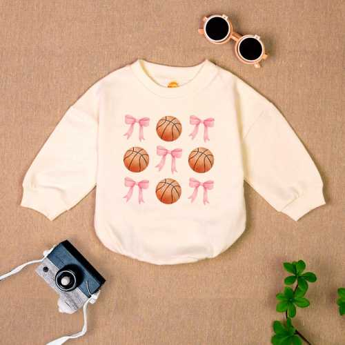 Coquette Basketball Bow Baby Romper: Game Day Outfit