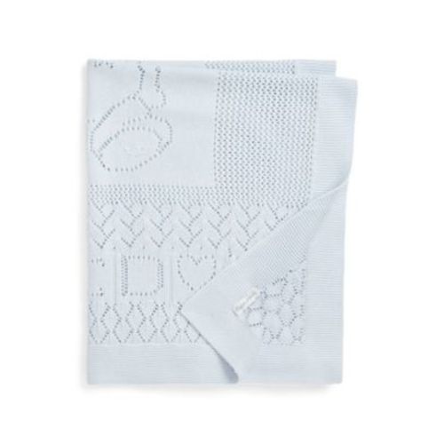 Baby Boys or Girls Pointelle Knit Cotton Blanket